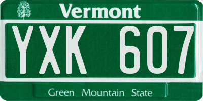 VT license plate YXK607