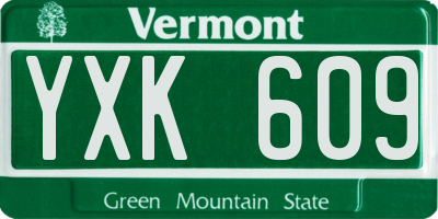 VT license plate YXK609