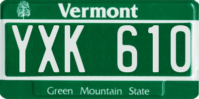 VT license plate YXK610