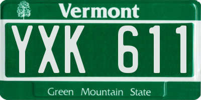 VT license plate YXK611