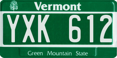 VT license plate YXK612