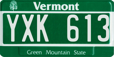 VT license plate YXK613