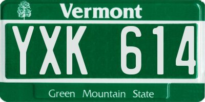 VT license plate YXK614