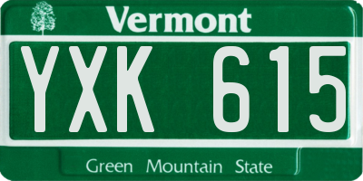 VT license plate YXK615
