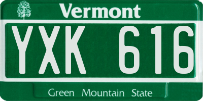 VT license plate YXK616