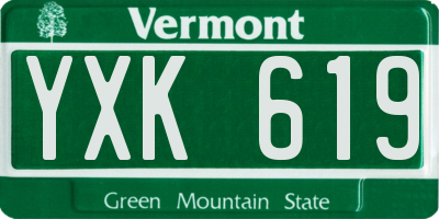 VT license plate YXK619
