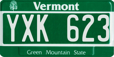 VT license plate YXK623