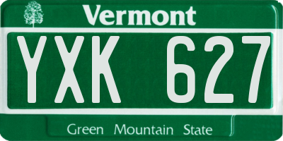 VT license plate YXK627