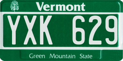 VT license plate YXK629