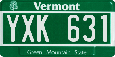 VT license plate YXK631