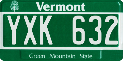 VT license plate YXK632
