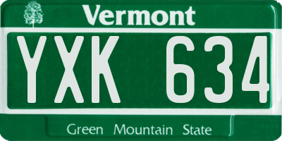 VT license plate YXK634
