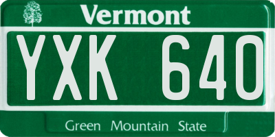 VT license plate YXK640