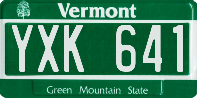 VT license plate YXK641