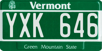 VT license plate YXK646