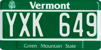 VT license plate YXK649
