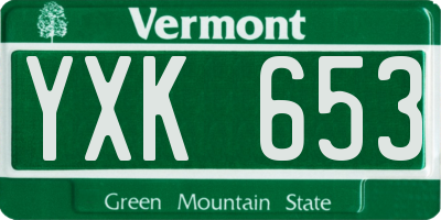 VT license plate YXK653