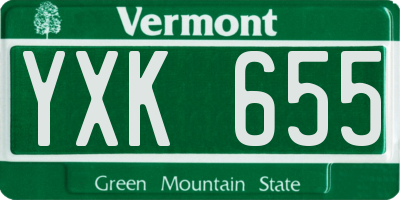 VT license plate YXK655