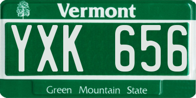 VT license plate YXK656
