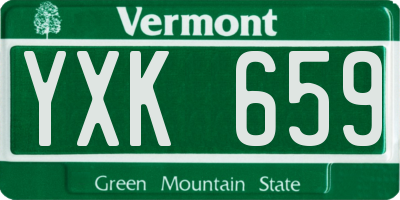VT license plate YXK659