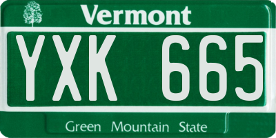 VT license plate YXK665