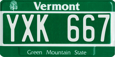 VT license plate YXK667