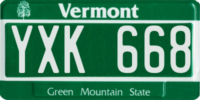 VT license plate YXK668