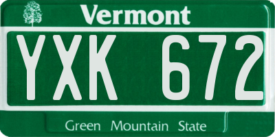 VT license plate YXK672