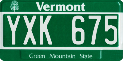 VT license plate YXK675