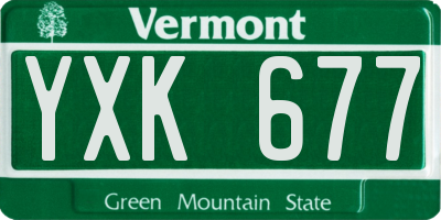 VT license plate YXK677