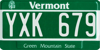 VT license plate YXK679
