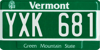 VT license plate YXK681