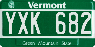 VT license plate YXK682