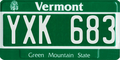 VT license plate YXK683