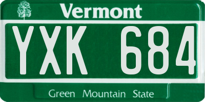 VT license plate YXK684