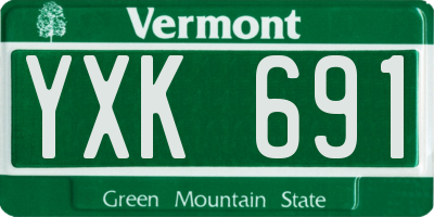 VT license plate YXK691