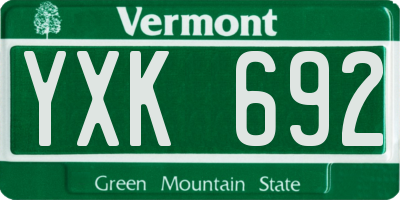VT license plate YXK692