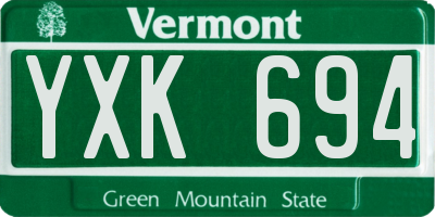 VT license plate YXK694