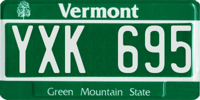 VT license plate YXK695