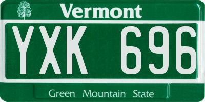 VT license plate YXK696