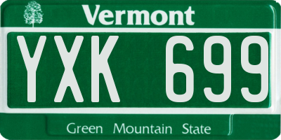 VT license plate YXK699