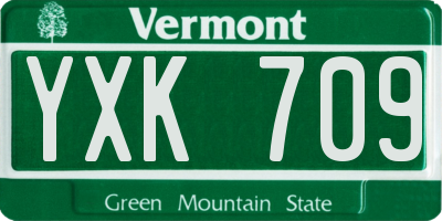 VT license plate YXK709