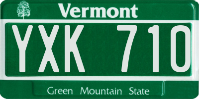 VT license plate YXK710