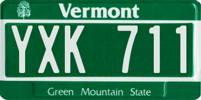 VT license plate YXK711
