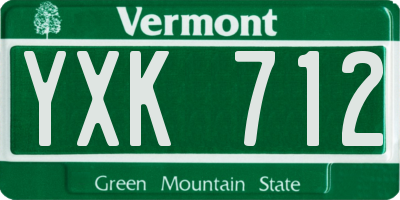 VT license plate YXK712