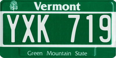 VT license plate YXK719