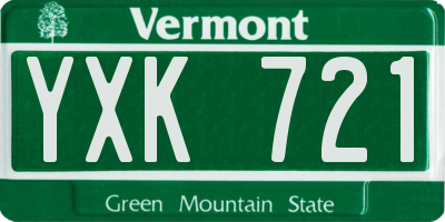 VT license plate YXK721