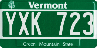 VT license plate YXK723