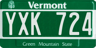 VT license plate YXK724