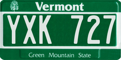 VT license plate YXK727
